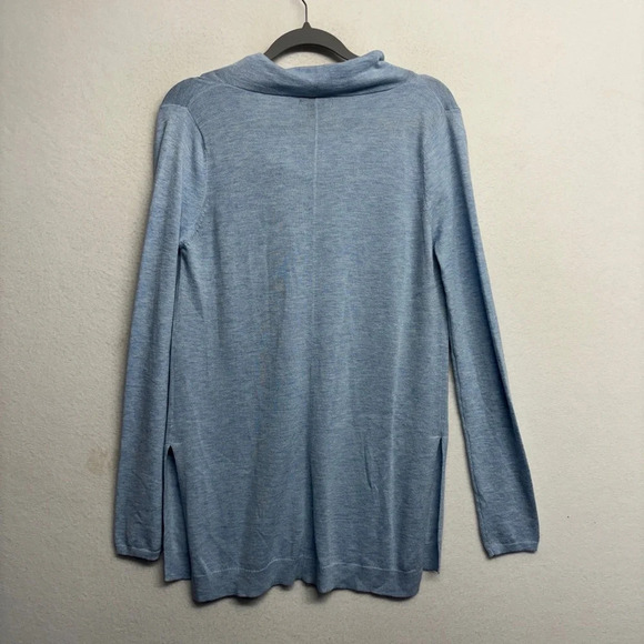 Trouve Blue M Sweater Lightweight Drape Neck Long Sleeve - Picture 2 of 6